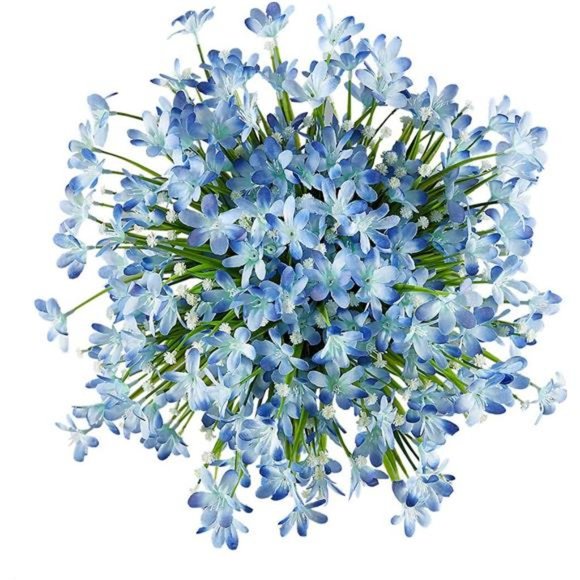 8 Bundles Artificial Daffodils Flowers, Fake Artificial Greenery (Blue) - Picture 4 of 7